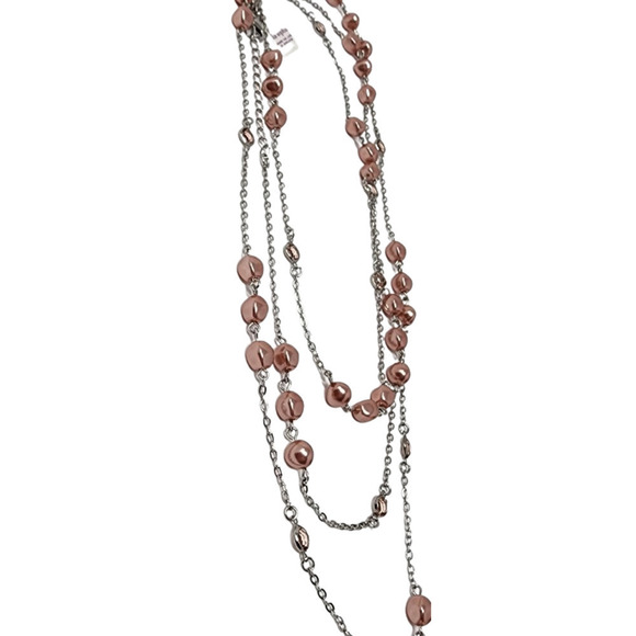 Lia Sophia - Pink Beads, Crystals Extra Long Necklace "Sparkling Rosé" (60"-63") - Picture 6 of 9